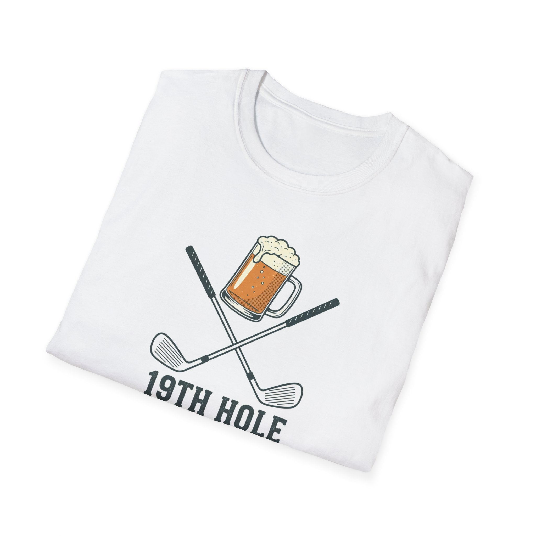 19th Hole Golf T-Shirt — Beer & Clubs Tee for Golfers