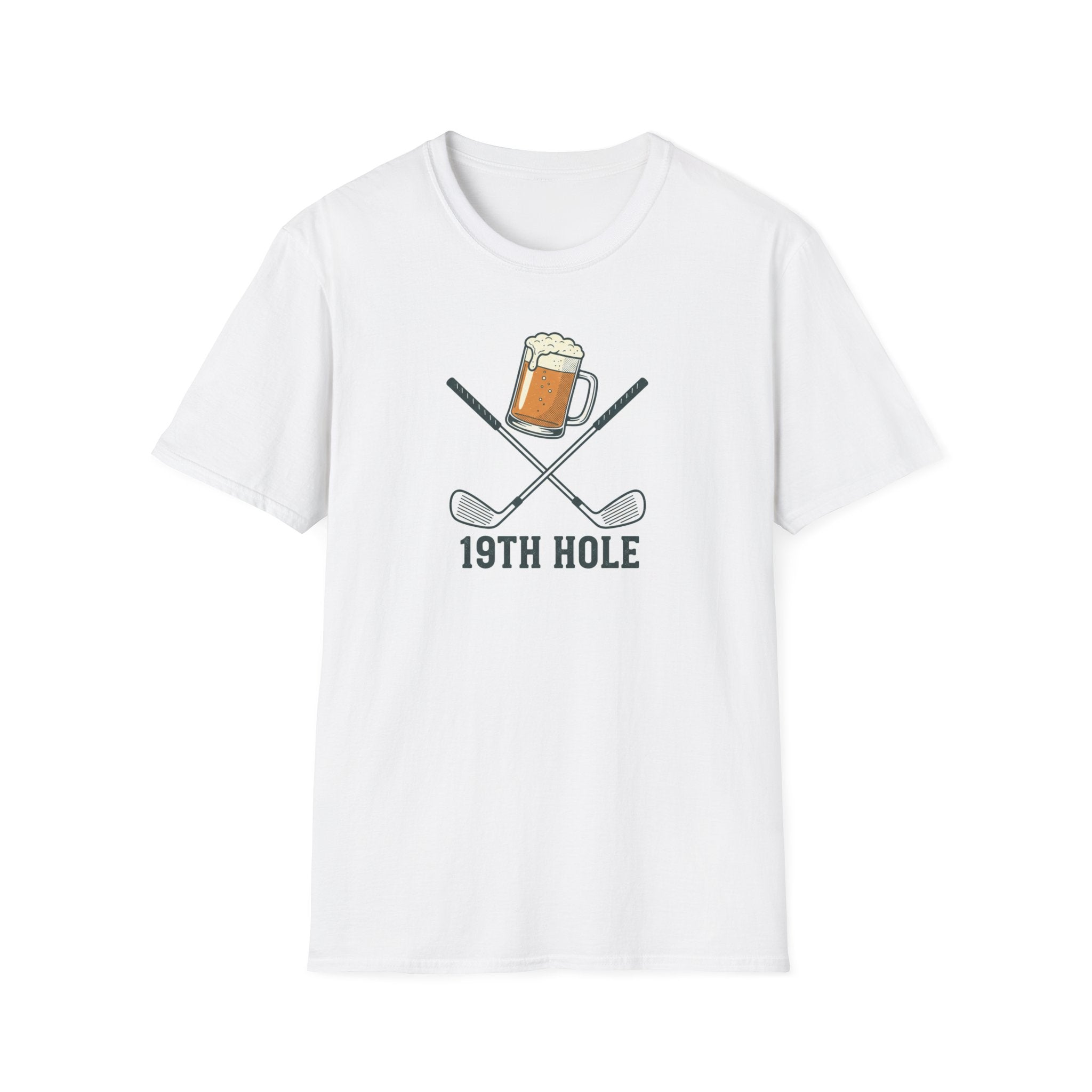 19th Hole Golf T-Shirt — Beer & Clubs Tee for Golfers